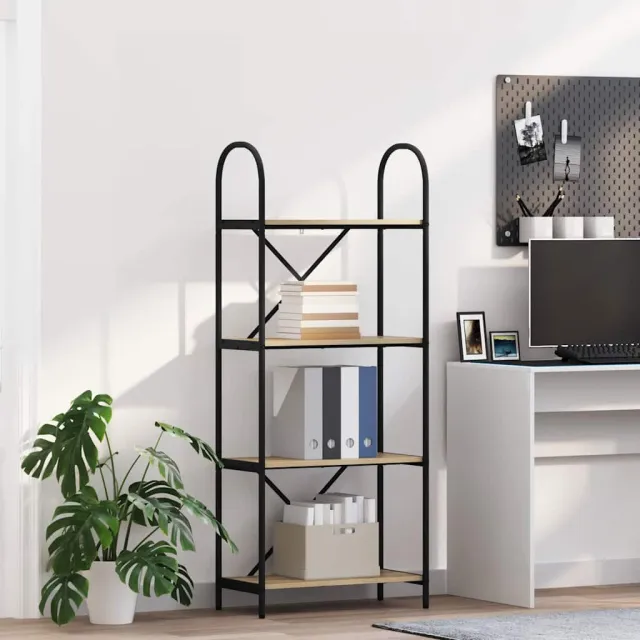 vidaXL Boekenkast 4-laags 60 x 30 x 146 cm Bewerkt hout Sonoma Eiken, foto 2