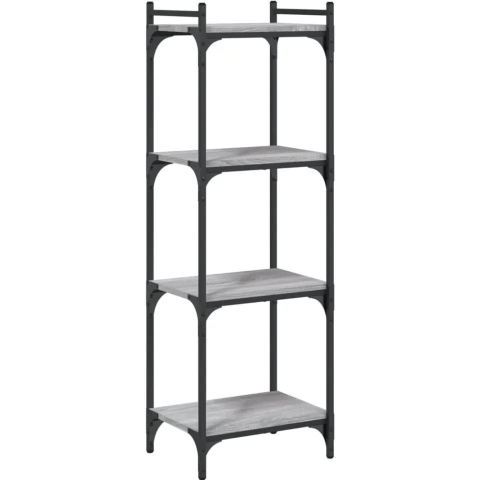 vidaXL Boekenkast 4-laags 40x30x120 cm bewerkt hout grijs sonoma, foto 3