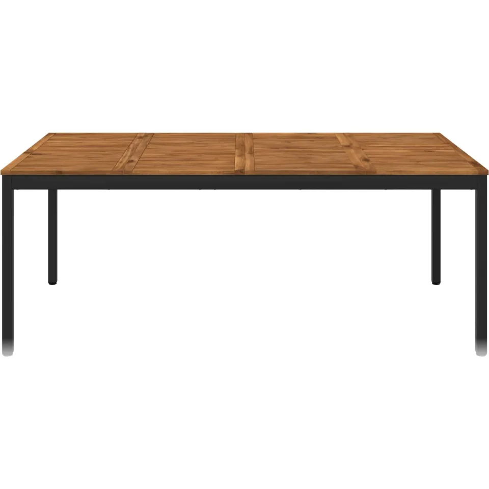 vidaXL Tuindiner tafel NAARDEN Naturel en Zwart 196 x 100,5 x 75 cm