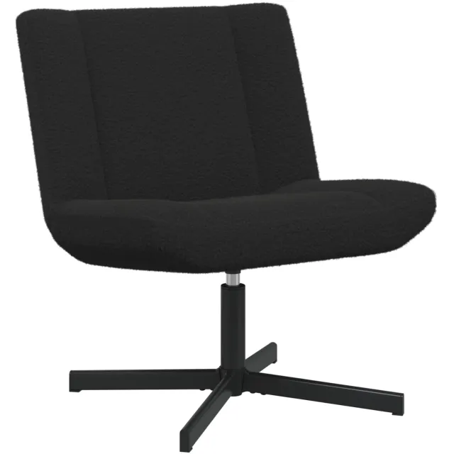 vidaXL Draaistoel Zwart 63 x 75 x 76 cm Schapenvacht