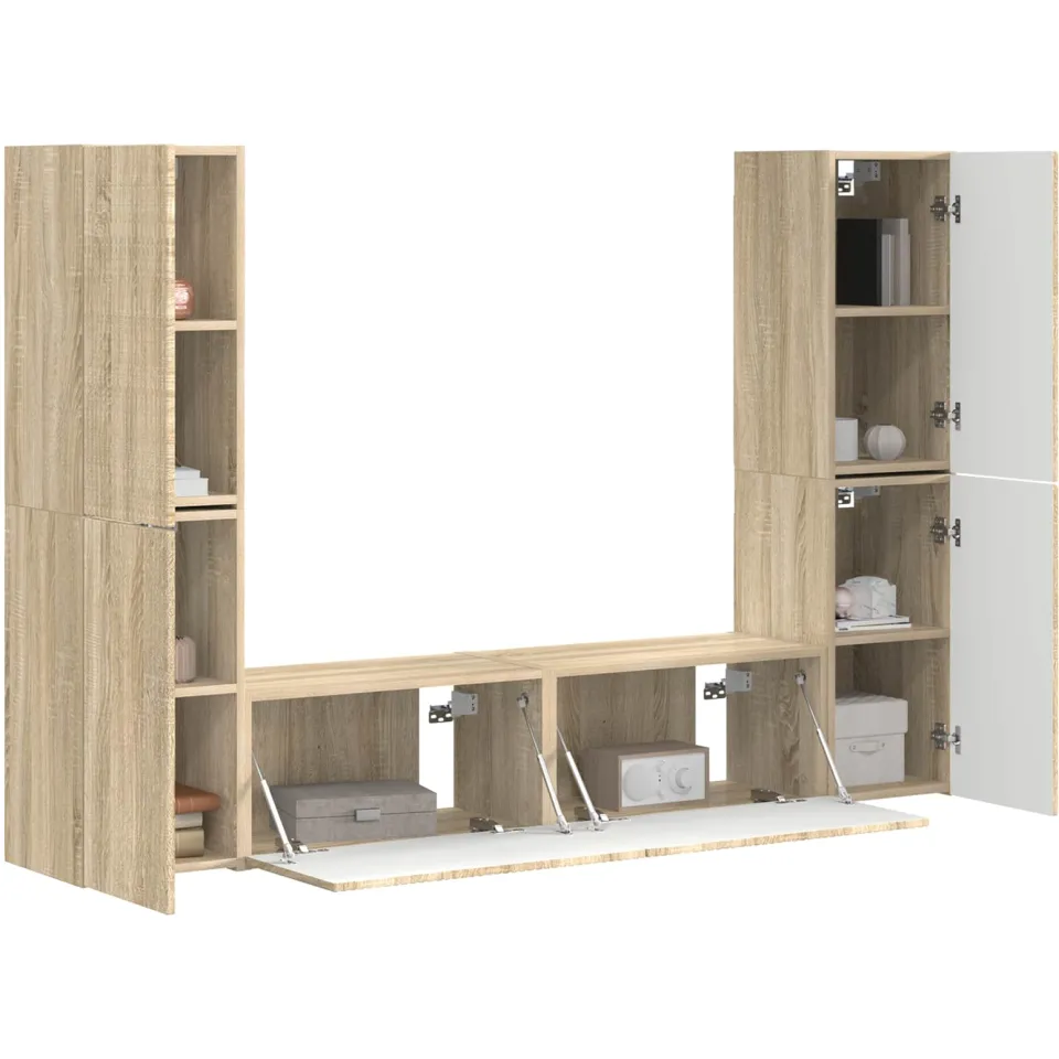 vidaXL Tv-meubelset 6 st 31 x 30 x 60 cm Sonoma Eiken Bruin