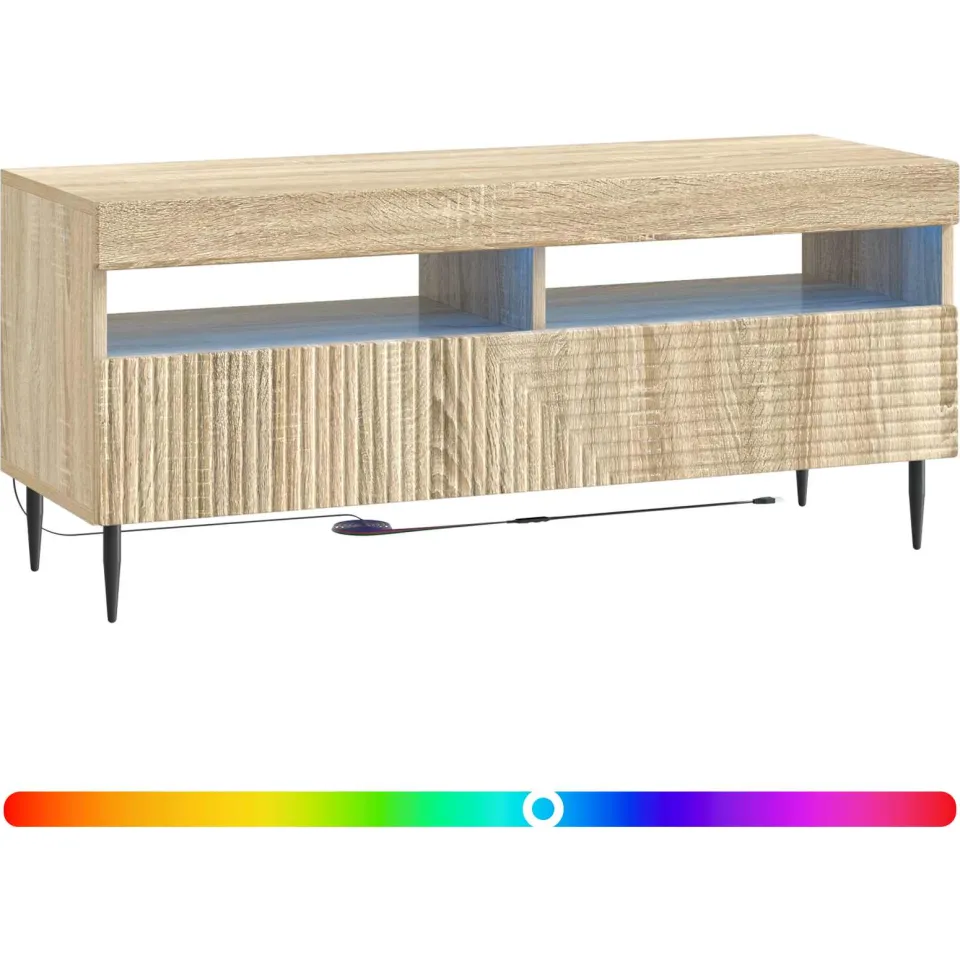 vidaXL LED tv-meubel HAARLEM 100 x 35 x 43 cm Sonoma Eiken Bruin