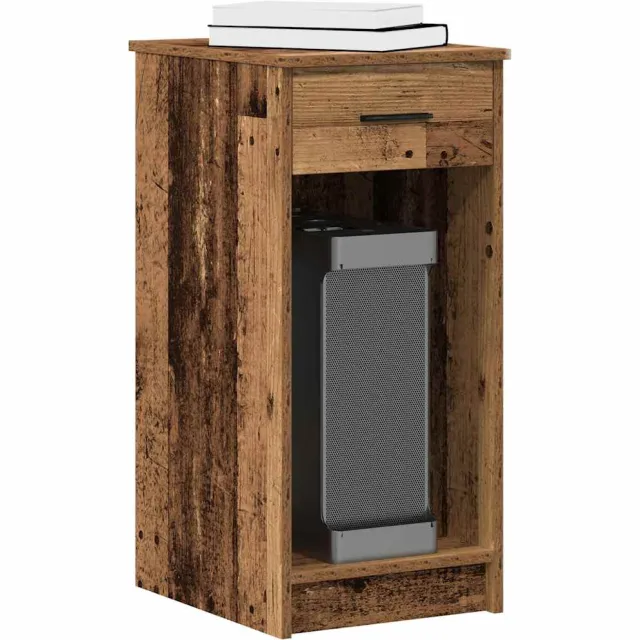 vidaXL Computertorenstandaard met lade 35x45x77 cm oud houtkleurig Bruin