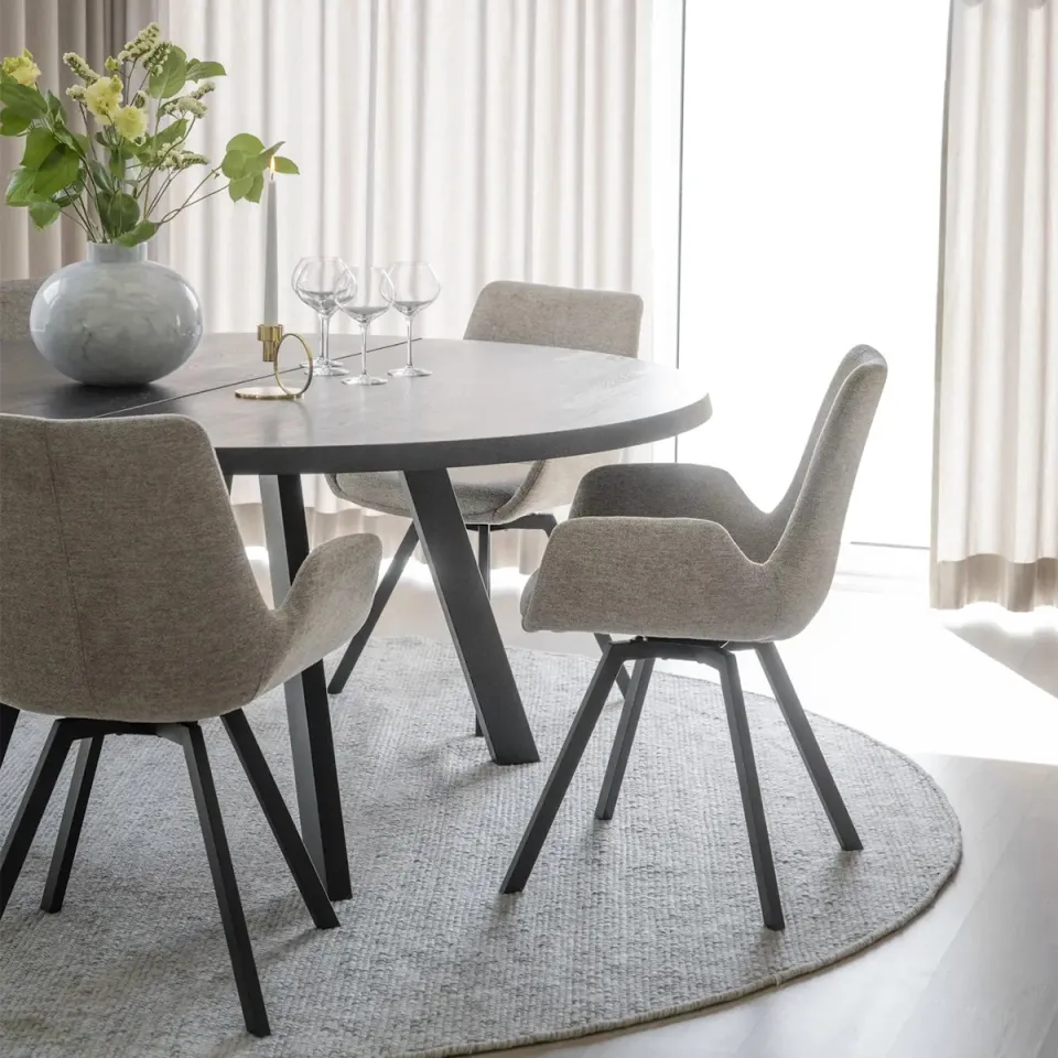 Rowico Home Fred houten eettafel zwart - Ø 160 cm, foto 3