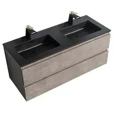 Aquazuro Wastafelonderkast Napoli 119cm - Betongrijs - Met 2 Lades - 119,4x50x47,5cm grijs, foto 2