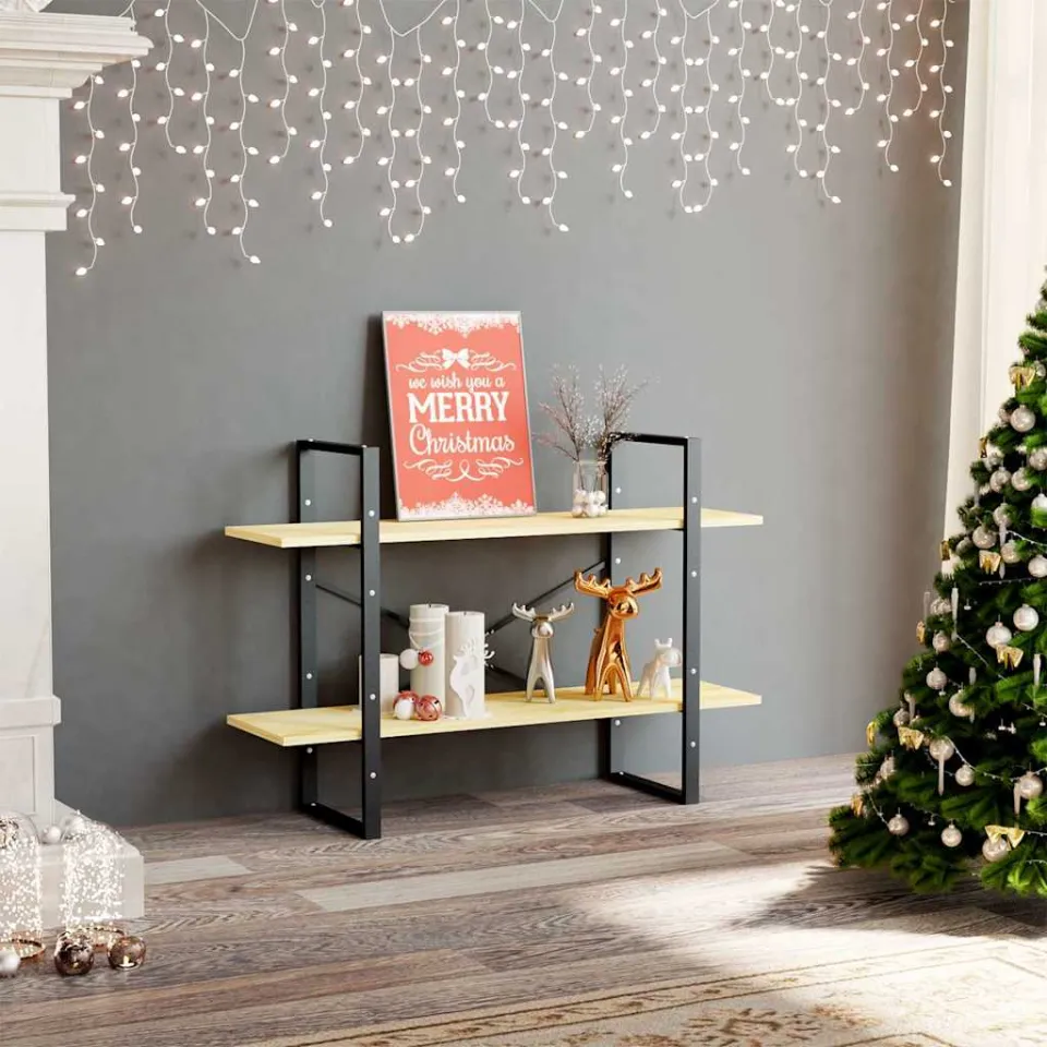 vidaXL Boekenkast met 2 schappen 100x30x70 cm massief grenenhout bruin, foto 3