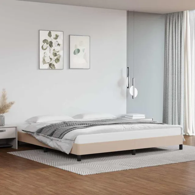 vidaXL Bedframe kunstleer cappuccinokleurig 200x200 cm Bruin