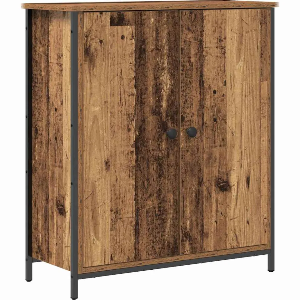 vidaXL Dressoir Oudhout 70 x 30 x 80 cm Bewerkt hout bruin, foto 3