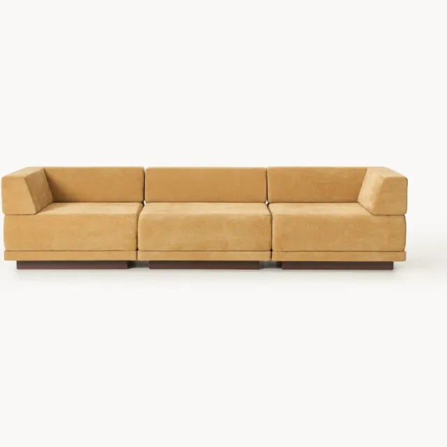 Westwing Collection Modulaire bank Colin (4-zits) Bruin, Geel