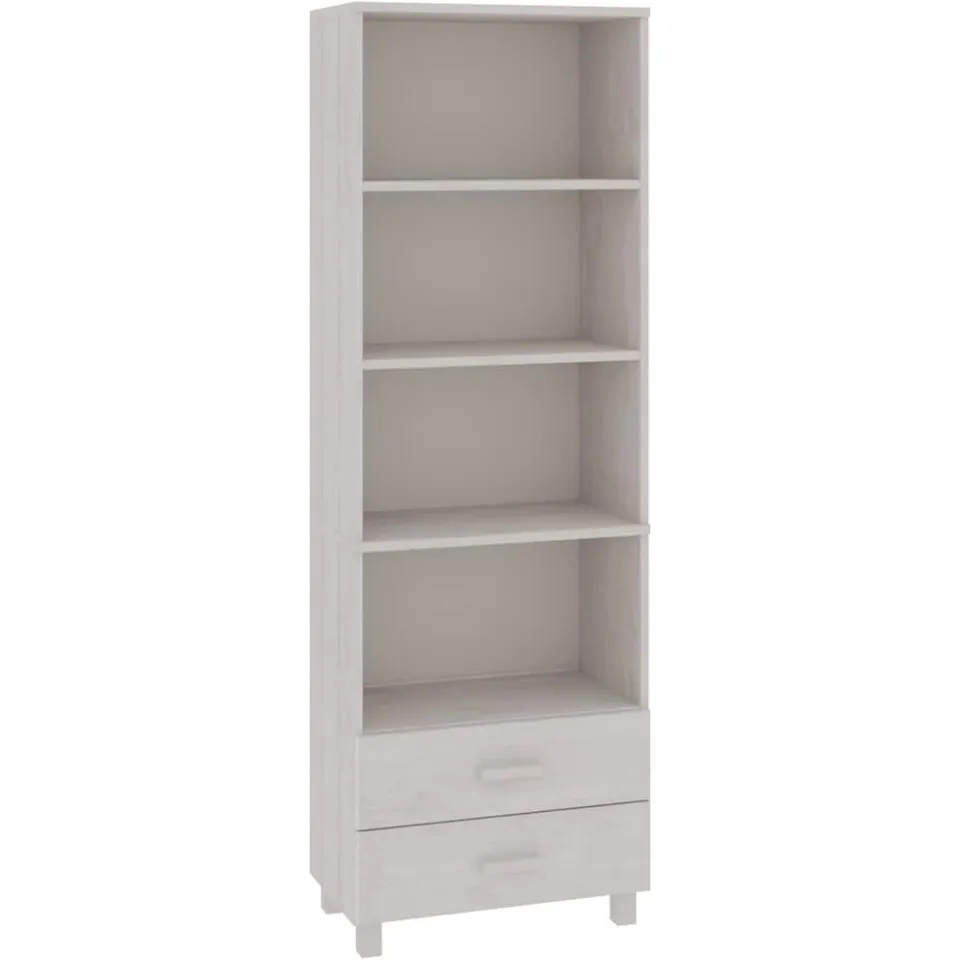 vidaXL Hoge kast HAMAR 60x35x180 cm massief grenenhout wit