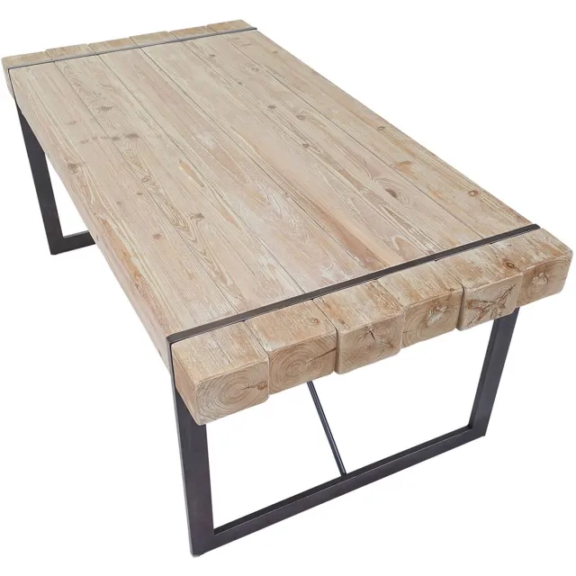 Cosmo Casa Eettafel - Eettafel - Rustieke massief dennenhouten eettafel - Gecertificeerd - Natuurlijk 80x180x90cm Bruin