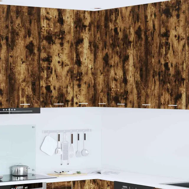 vidaXL Hangkast Gerookte Eik en Wit 57 x 57 x 100 cm Bewerkt hout Bruin