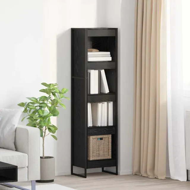 vidaXL Boekenkast 40 x 30 x 155 cm Bewerkt hout Zwart Eiken, foto 2