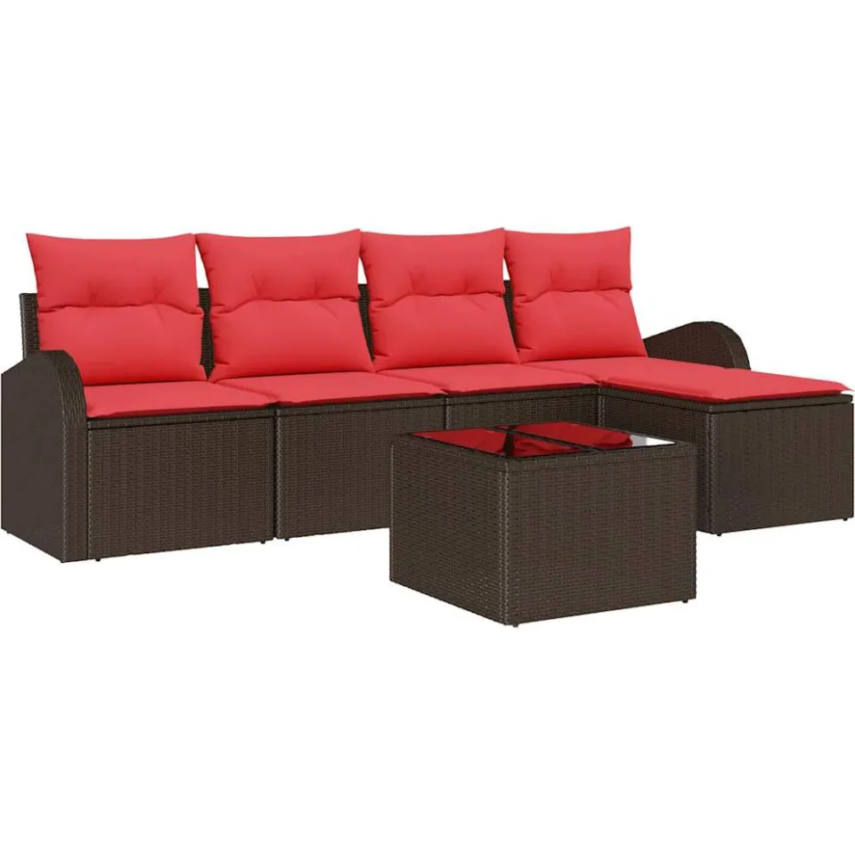 vidaXL Tuin Sofa Set Bruin poly rattan