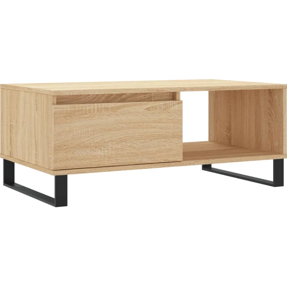 vidaXL Salontafel 90x50x36,5 cm bewerkt hout sonoma eikenkleurig, foto 3