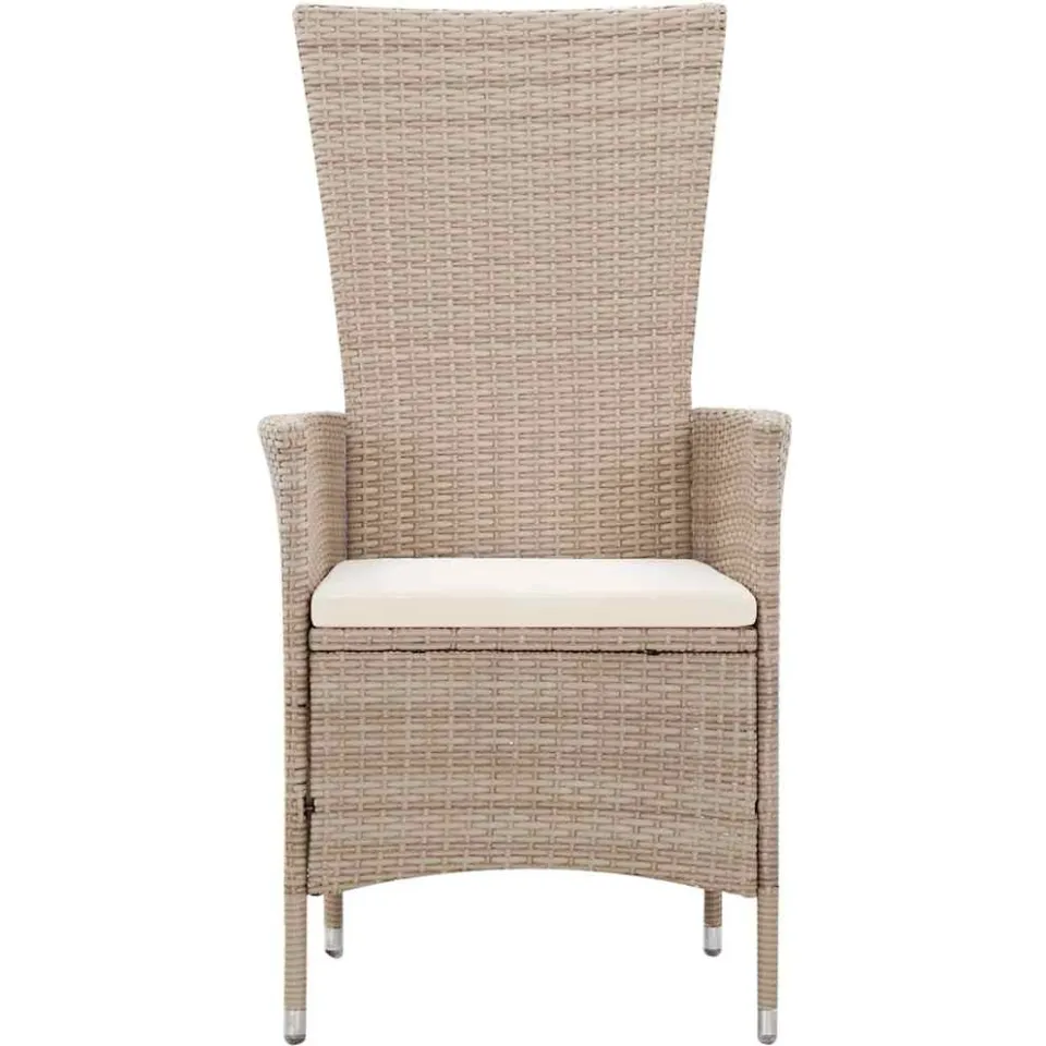 vidaXL 7-delige Tuinset met kussens poly rattan beige, foto 3