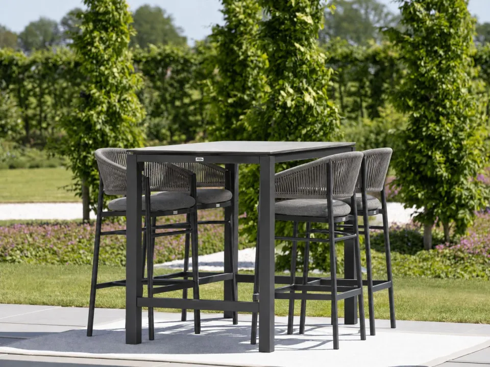 Bellagio tuinmeubelen Bellagio Panaro/Trecenta 150cm barset 5-delig zwart, foto 4