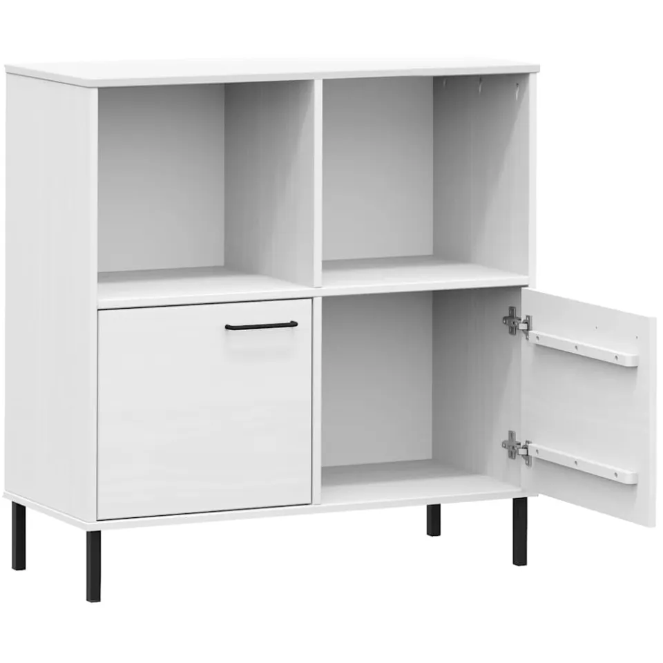 vidaXL Boekenkast met metalen poten OSLO 90x35x90,5 cm hout wit, foto 4