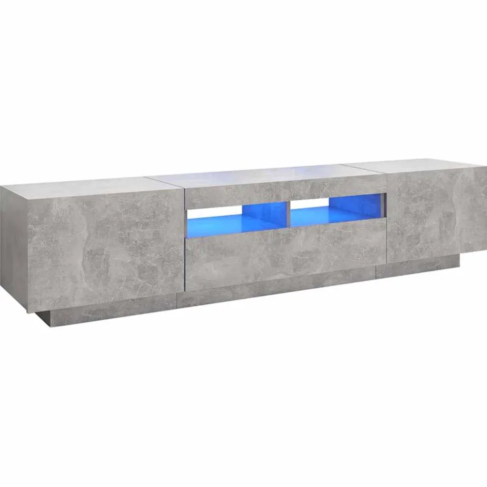 vidaXL Tv-meubel met LED-verlichting 180x35x40 cm betongrijs