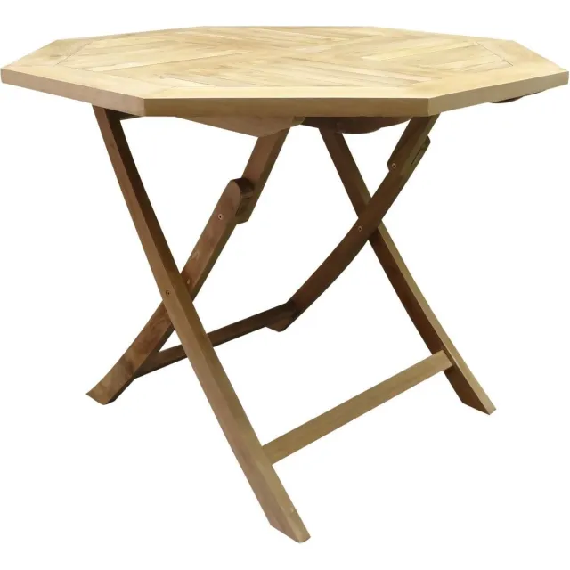 AVH-Outdoor Tuinmeubelen Klaptafel 100x100x75 achtkantige teaktafel Bruin / Terre
