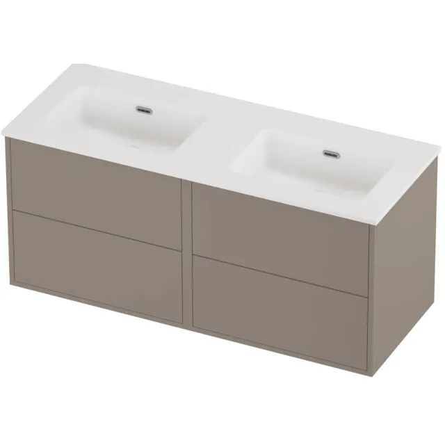Proline Tribute Badmeubelset Porselein Elegant Zonder Gat 120x46x54 cm Mat White Clay Beige