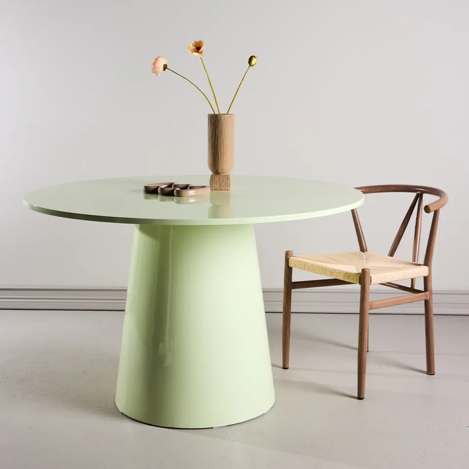 Nest living Trude houten eettafel groen - Ø 120 cm, foto 2