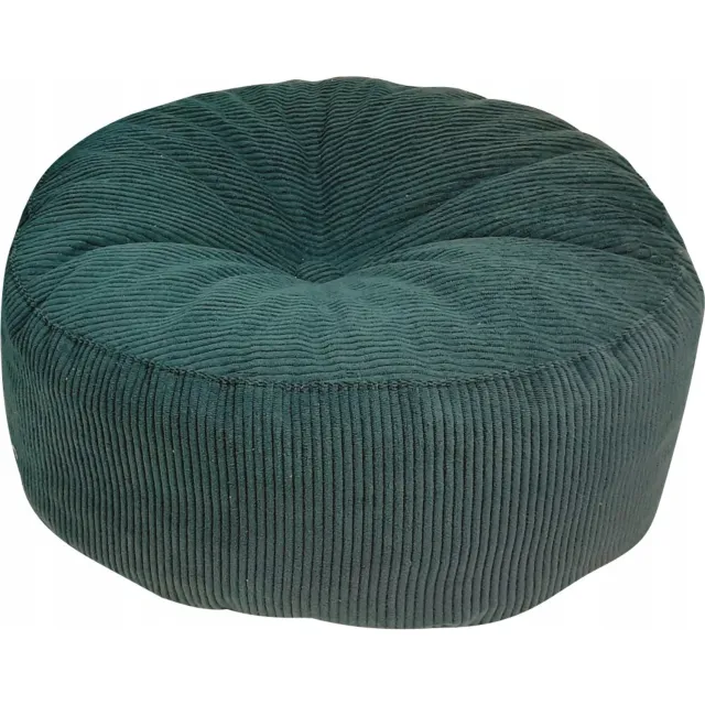 Syma Groene Corduroy Poef ROLLER - Stijlvolle Zetel & Voetenbank