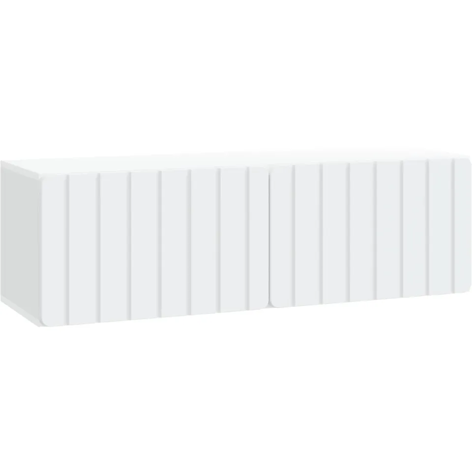 vidaXL Wandbeugel TV-kast 98 x 31 x 30 cm Wit Bewerkt hout