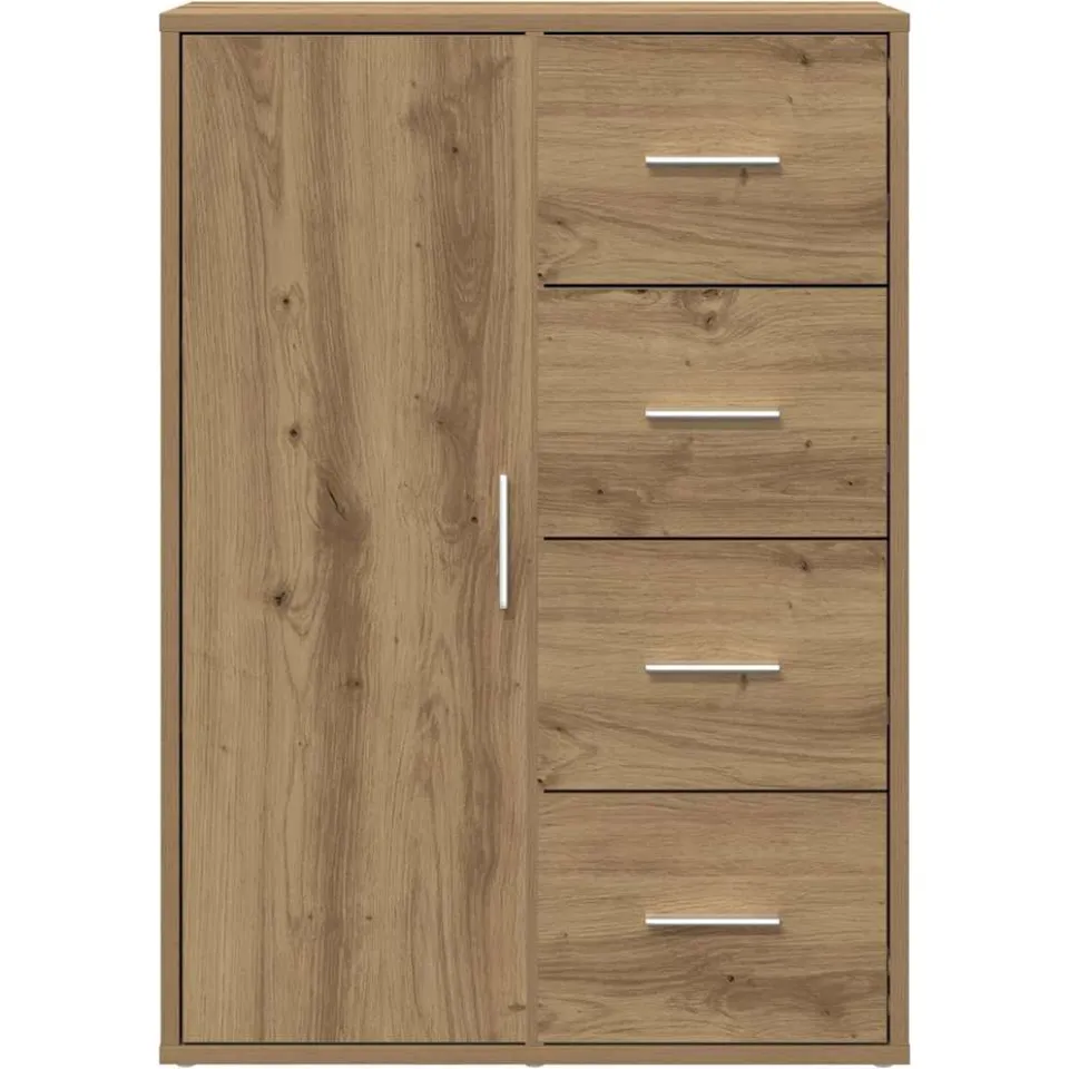 vidaXL Dressoir Artisan Eiken 60 x 31 x 84 cm Bewerkt hout, foto 4