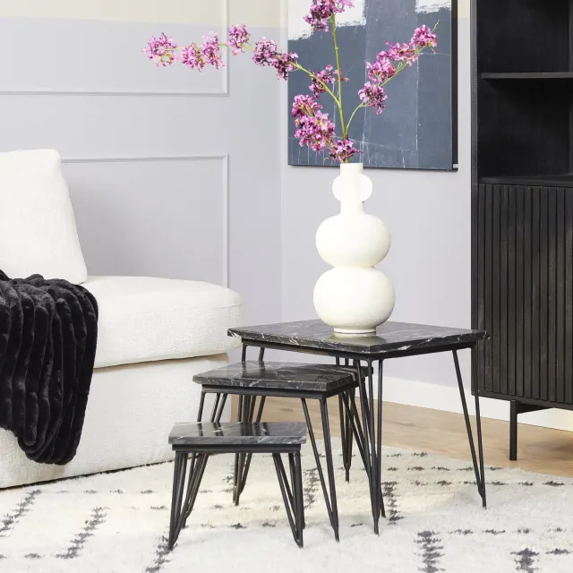Starfurn Salontafel Jala - Rechthoek Zwart Marmer - 50x40x45cm