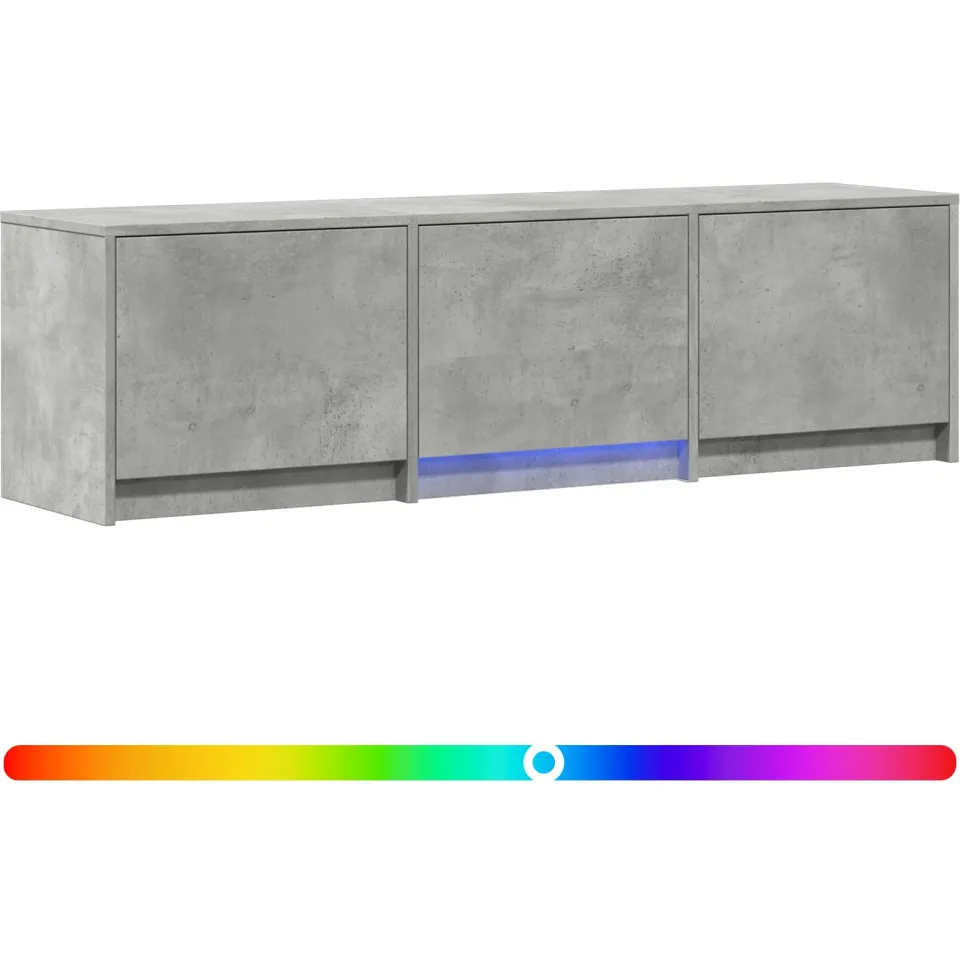 vidaXL TV-kast met LED 140x34x40 cm Betongrijs Geconstrueerd hout grijs, foto 3