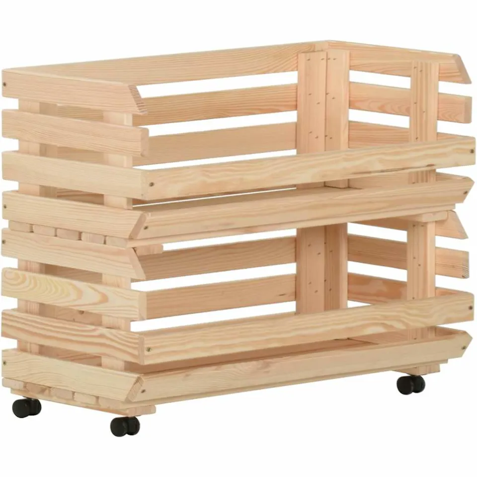vidaXL Groentetrolley 77x30x80 cm massief grenenhout, foto 3