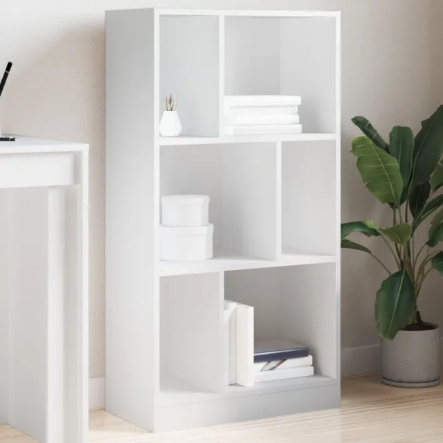 vidaXL Boekenkast 57x28,5x107,5 cm bewerkt hout wit, foto 2