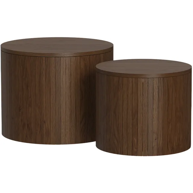 Vicco Tavilo Salontafel set – 48 x 48 cm 2 delen Walnoot