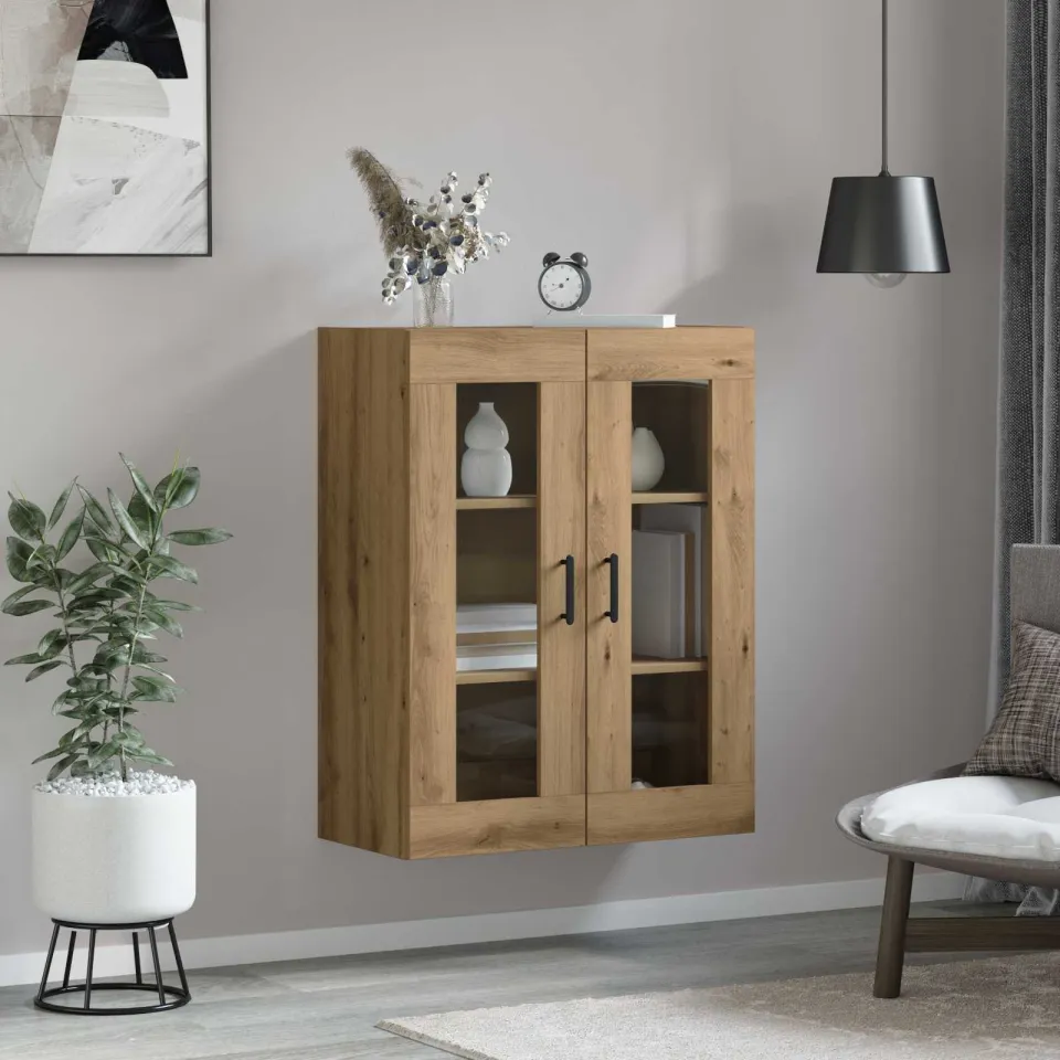 vidaXL Dressoir Artisan Eiken 69,5 x 34 x 90 cm Bewerkt hout, foto 4