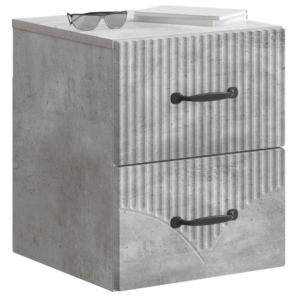 vidaXL Wandbeugel Bedkast Betongrijs 34,5 x 33 x 40 cm Bewerkt hout