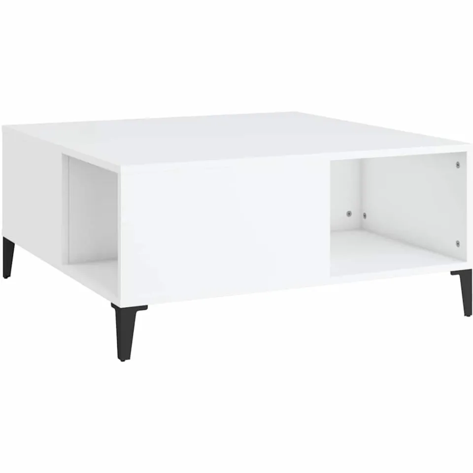 vidaXL Salontafel 80x80x36,5 cm bewerkt hout wit