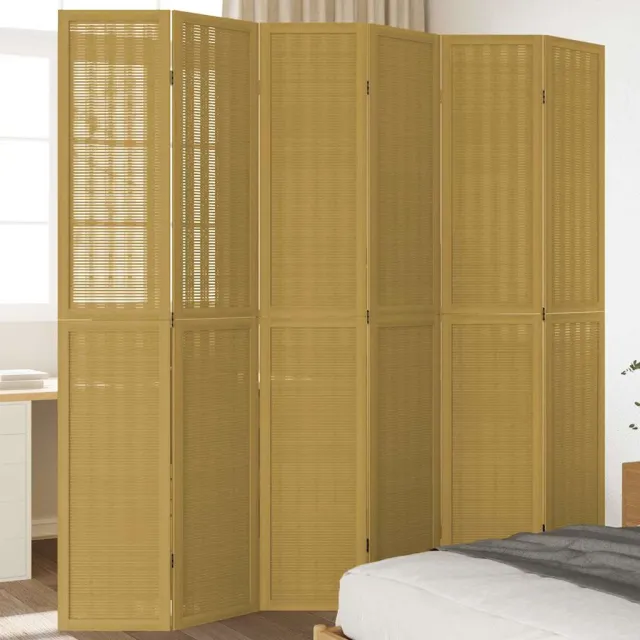 vidaXL Kamerscherm met 6 panelen massief paulowniahout bruin, foto 2