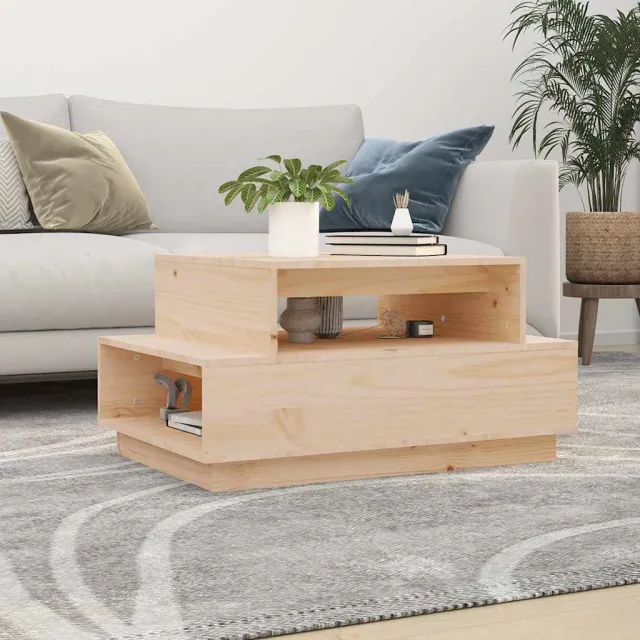vidaXL Salontafel 80x55x40,5 cm massief grenenhout bruin, foto 2