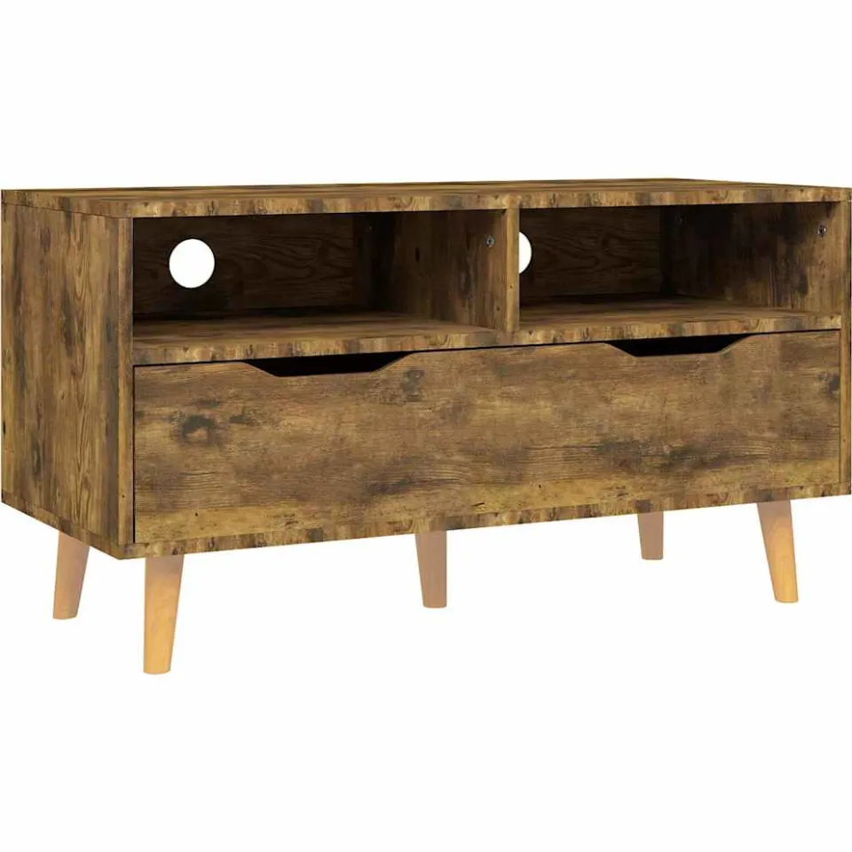 vidaXL Tv-meubel 90x40x48,5 cm bewerkt hout gerookt eikenkleurig, foto 3