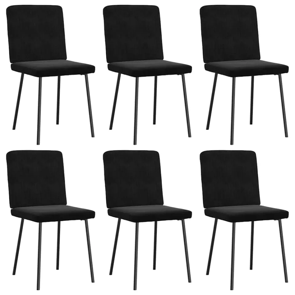 vidaXL Eetkamerstoelen 6 st fluweel zwart, foto 3