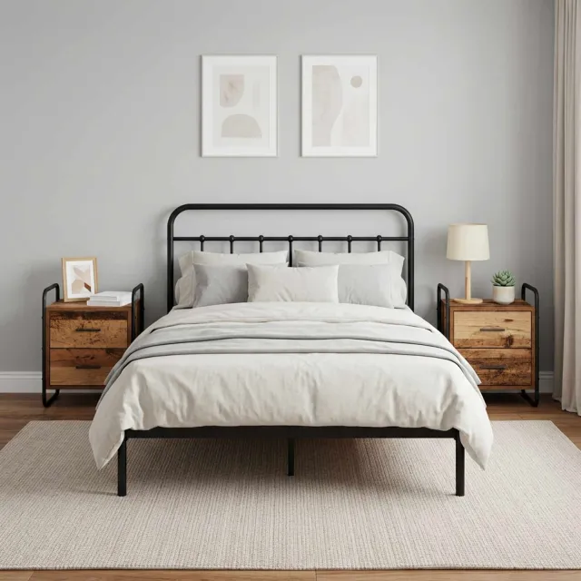 vidaXL Hangend nachtkastje 2 st Oud hout 40 x 30 x 50 cm Bewerkt hout bruin, foto 2