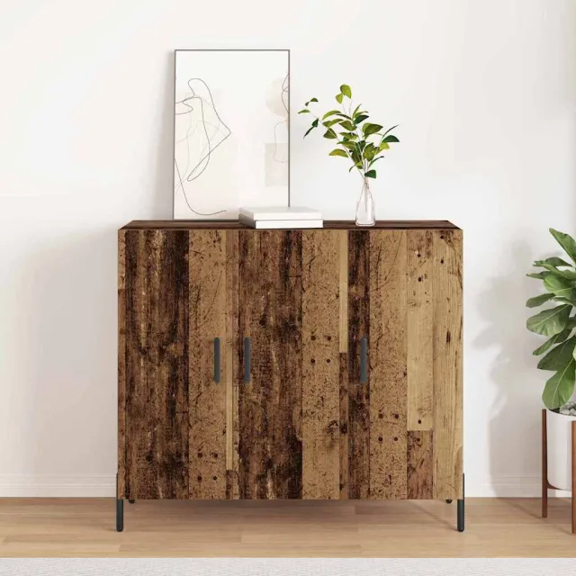 vidaXL Dressoir Oudhout 90 x 34 x 80 cm Bewerkt hout bruin, foto 2