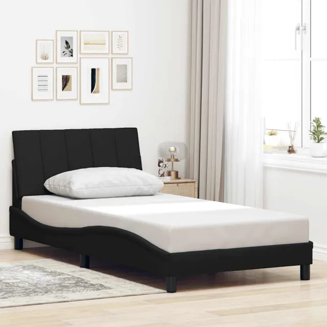 vidaXL Bedframe zonder matras 100x200 cm stof zwart