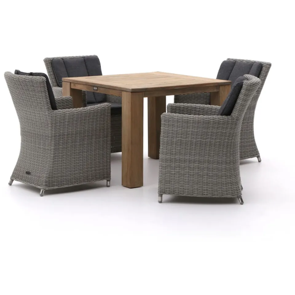 Intenso Furniture Intenso Adriano/ROUGH-X 100cm dining tuinset 5-delig bruin, foto 4