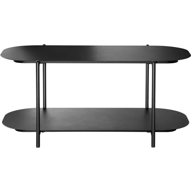 CaliCosy Salontafel met twee niveaus in zwart metaal L100 cm - SASHA