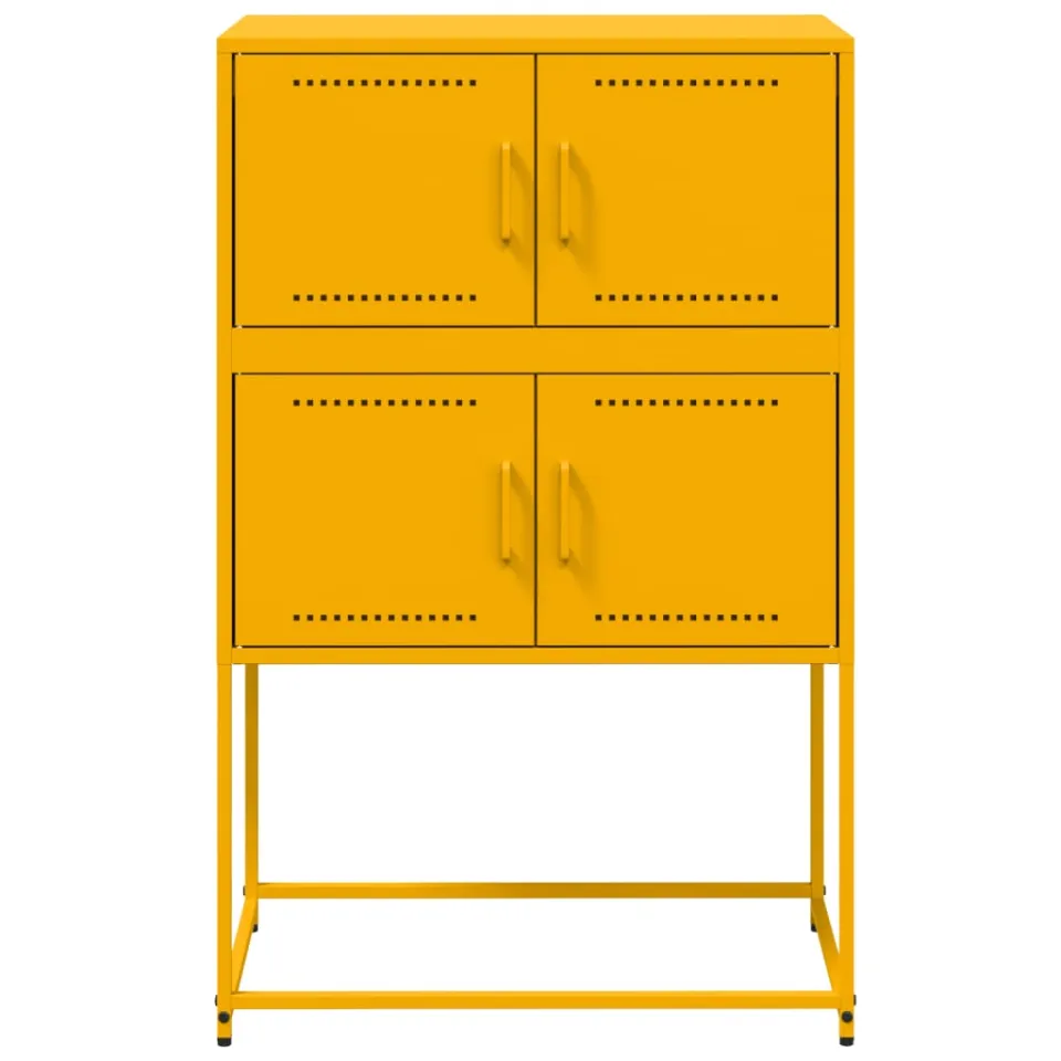 vidaXL Dressoir 68,5x38,5x107 cm staal mosterdgeel, foto 4
