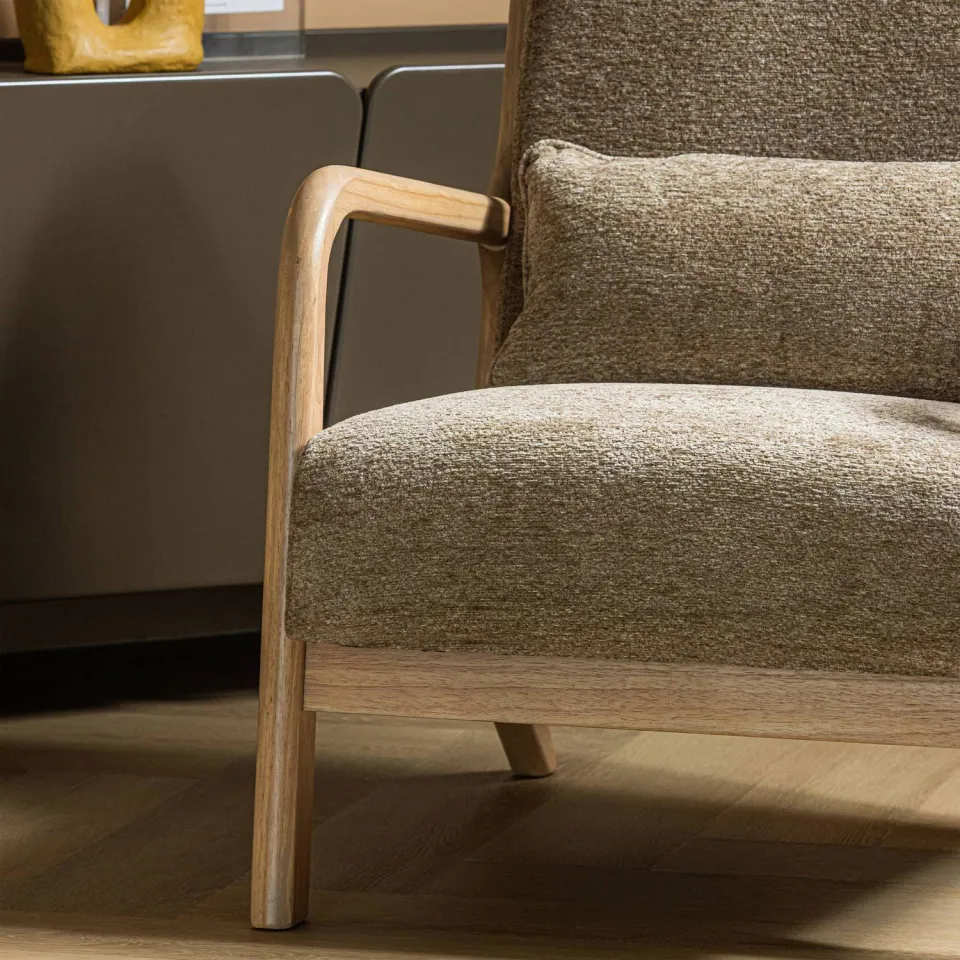 WOOOD Mark Fauteuil - Chenille - Zand - 75x67x82, foto 7