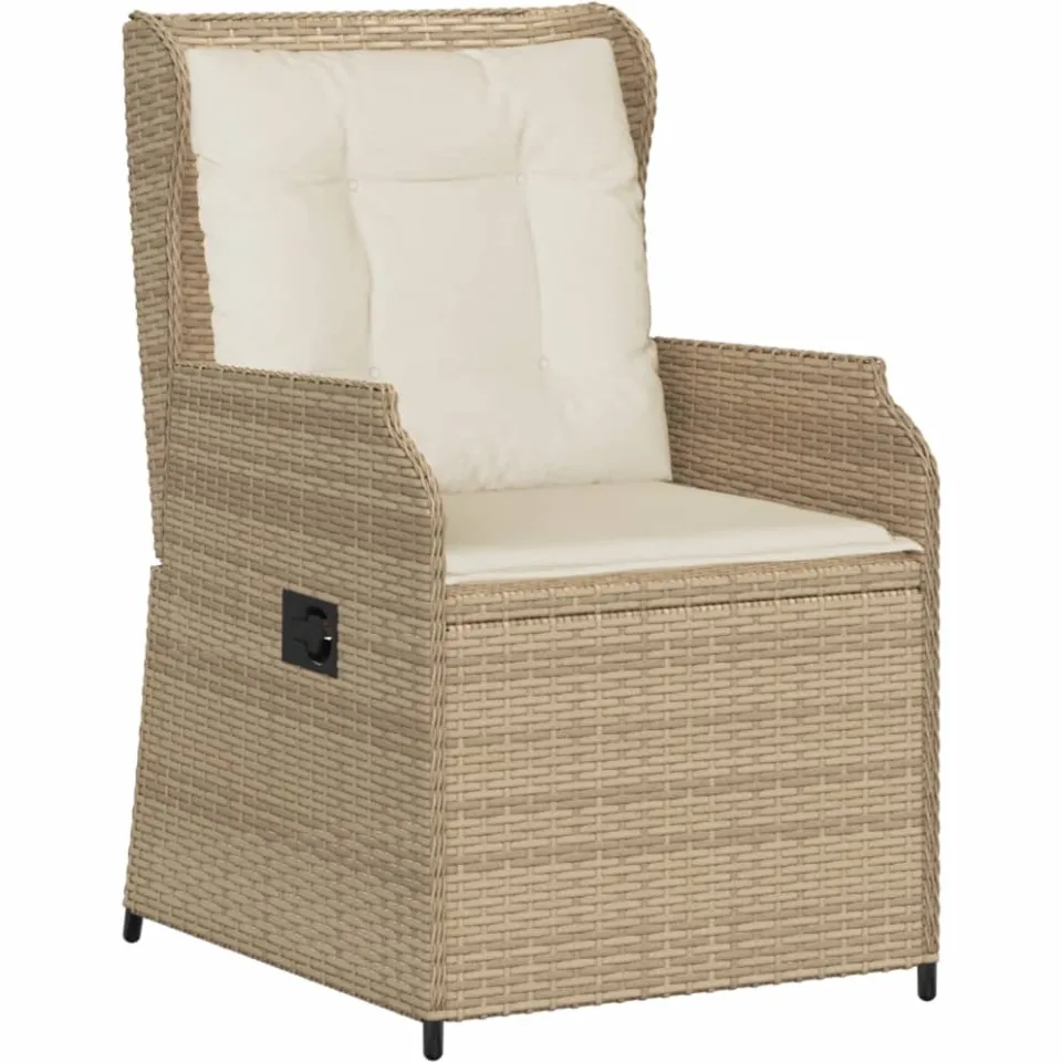 vidaXL 5-delige Loungeset met kussens poly rattan beige