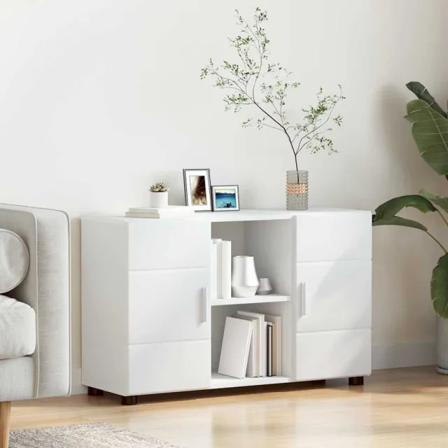 vidaXL Dressoir FLORIN 88,5 x 30,5 x 55,5 cm Wit Bewerkt hout